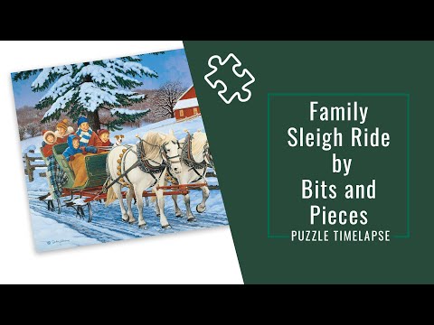 Timelapse of a Bits and Pieces Jigsaw Puzzle | Family Sleigh Ride