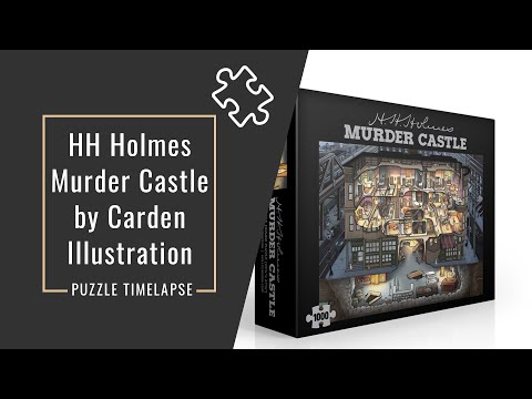 Timelapse of a Carden Illustration Jigsaw Puzzle | HH Holmes’ Murder Castle