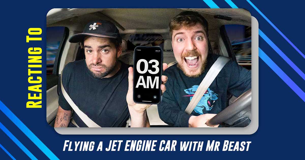 Reacting To Flying a JET ENGINE CAR with MrBeast | Melvin Maya